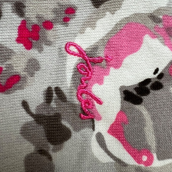 Joules Gray Floral Knit Short Sleeve Dress Sz 2 - Picture 6 of 8